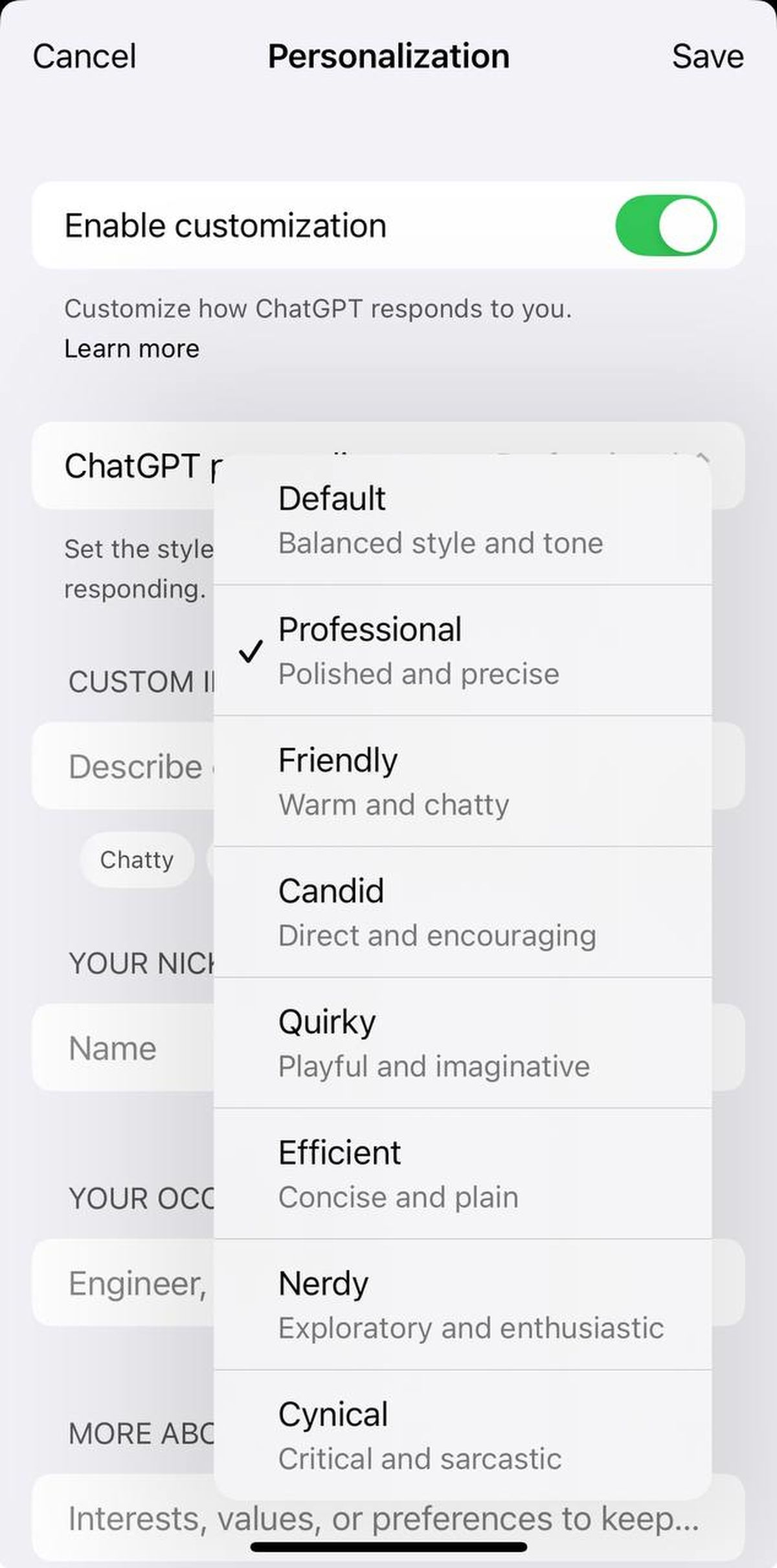 قابلیتی جدید در چت جی بی تی برای شخصی‌سازی‌ محتوا
